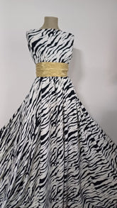 Latina Spandex - Stofa Animal Print Alb/Negru STO1015